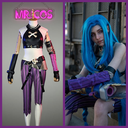 League of Legends LOL Arcane Jinx Cosplay Costume Set