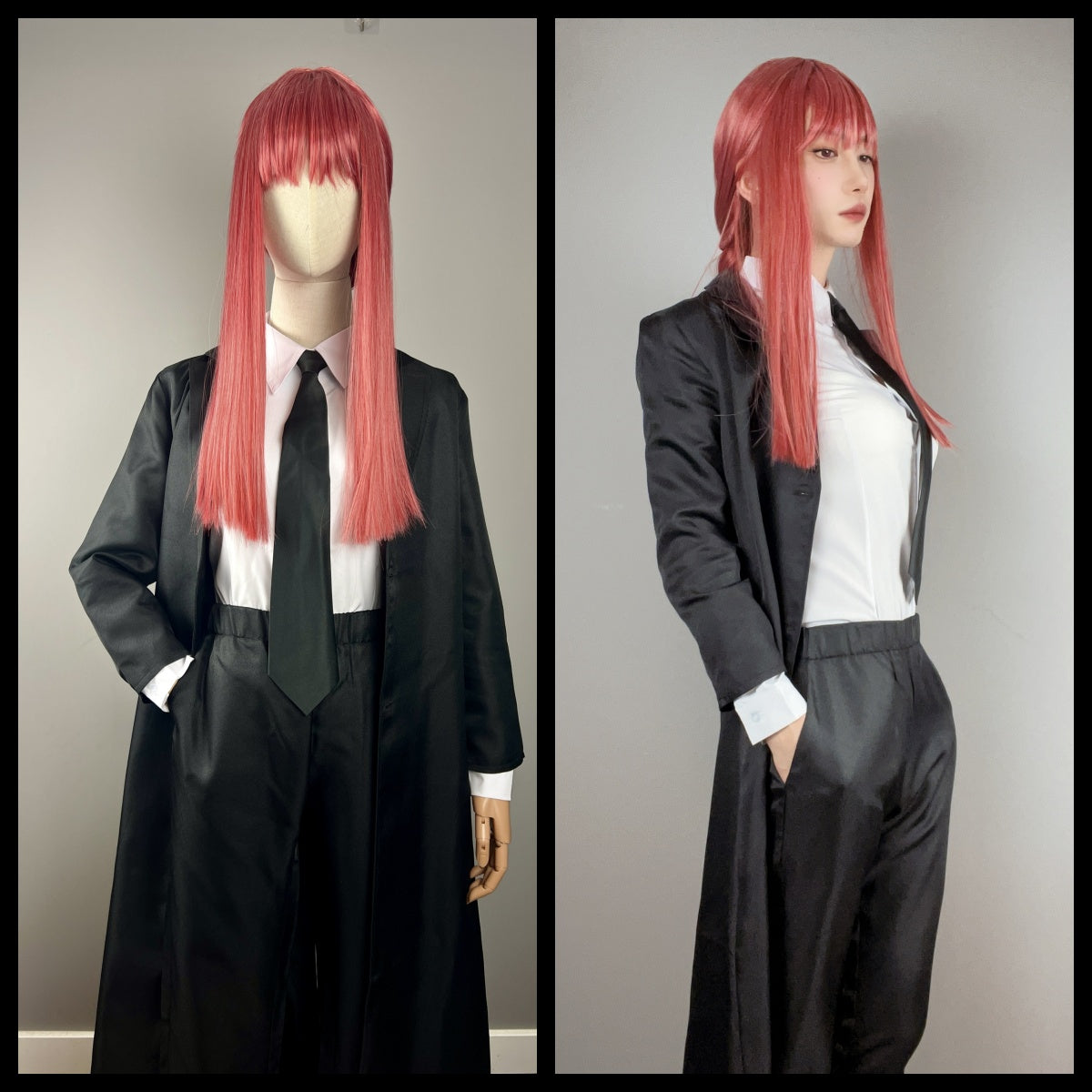 Chainsaw Man Makima Cosplay Halloween Costume Wig Set