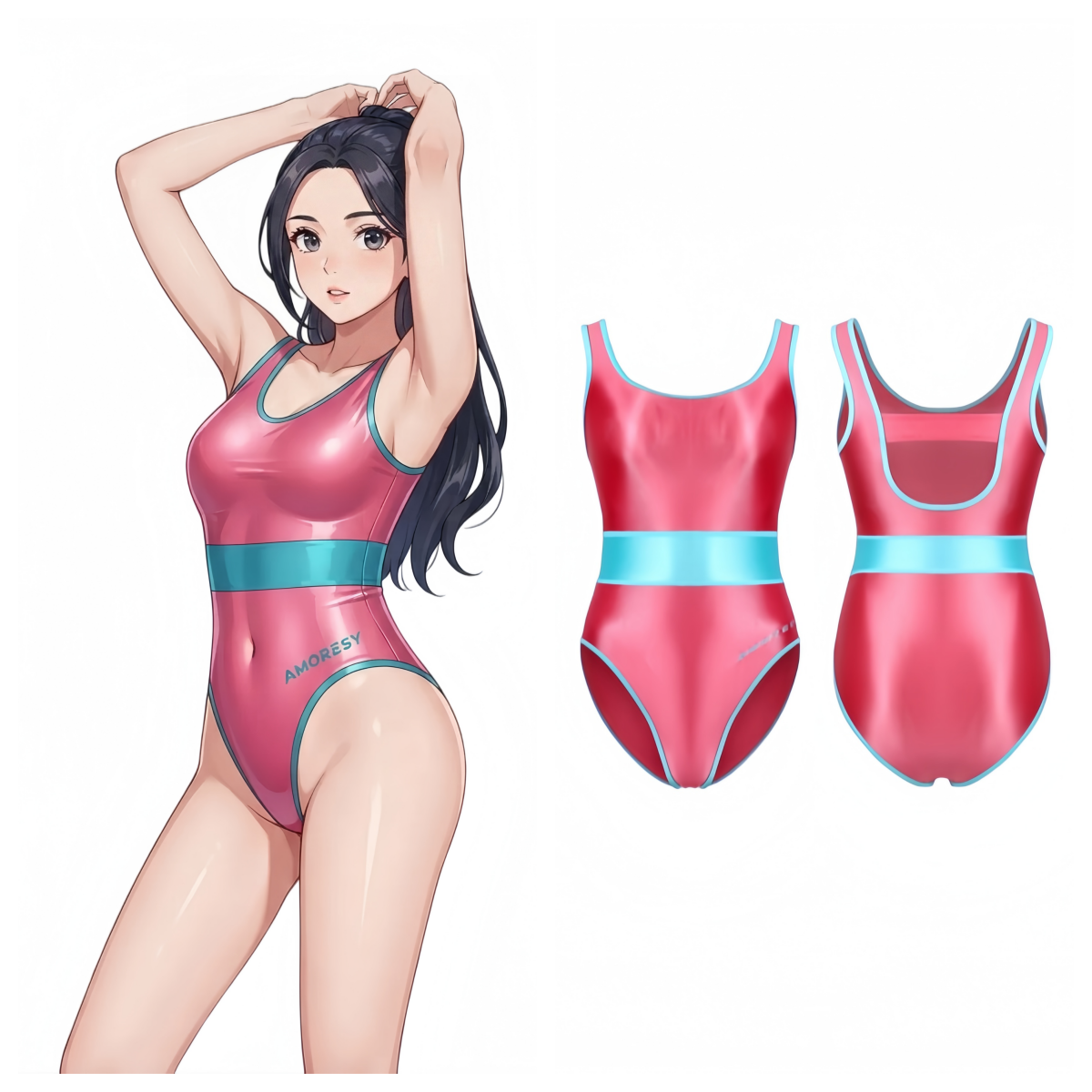 AMORESY Xena High-Leg Swimsuit Leotard