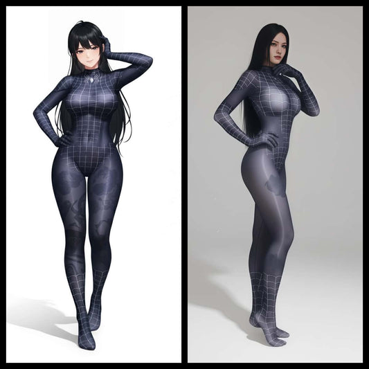 Super Hero Spider Sheer 10D Nylon Full Bodysuit Body Stocking Lingerie