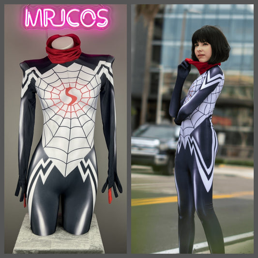 Super Hero Spider Cindy Cosplay Full Bodysuit Halloween Costume Zentai