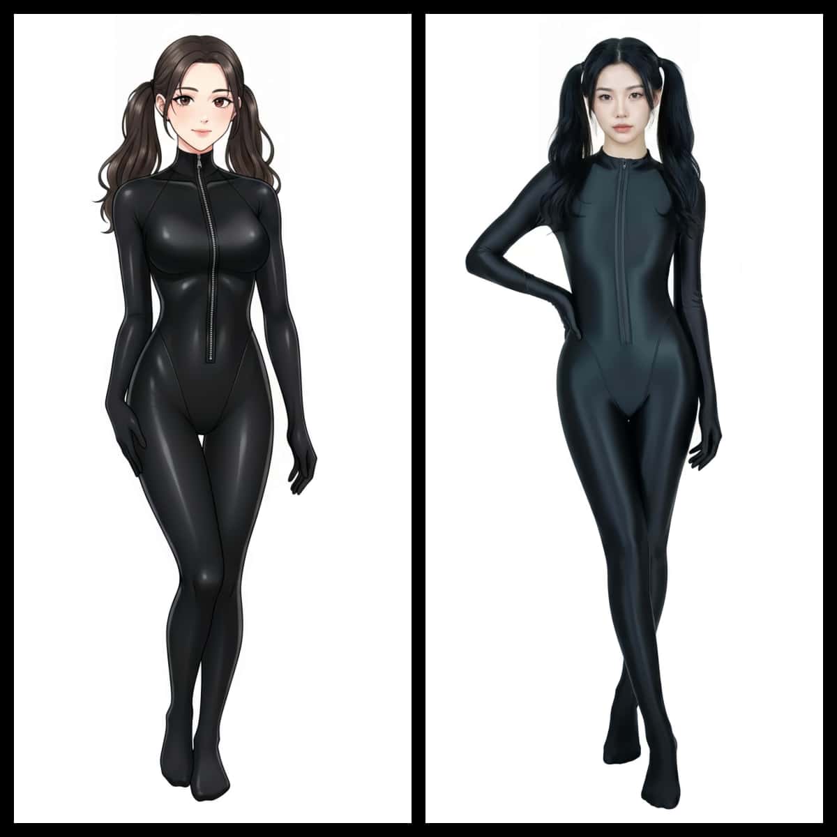 Premium High-Gloss Zentai Performance Suit – Full Coverage with Crotch Zipper