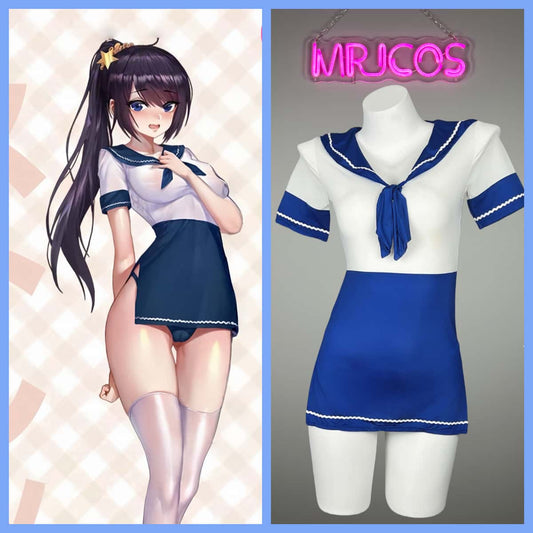 Anime Japanese JK Sailor Style Sexy Spandex Cosplay Costume Lingerie