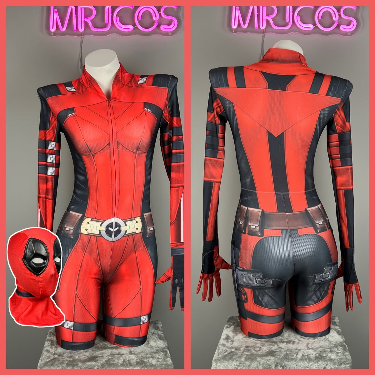 Lady Deadpool Cosplay Spandex Suit Costume Set Zentai