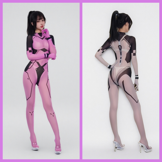 Anime Sci-fi Sheer 10D Nylon Full Bodysuit See Through Body Stocking Lingerie