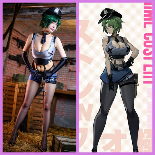 Anime Sci-fi Style Spandex Sexy Cop Cosplay Race Queen Costume Lingerie