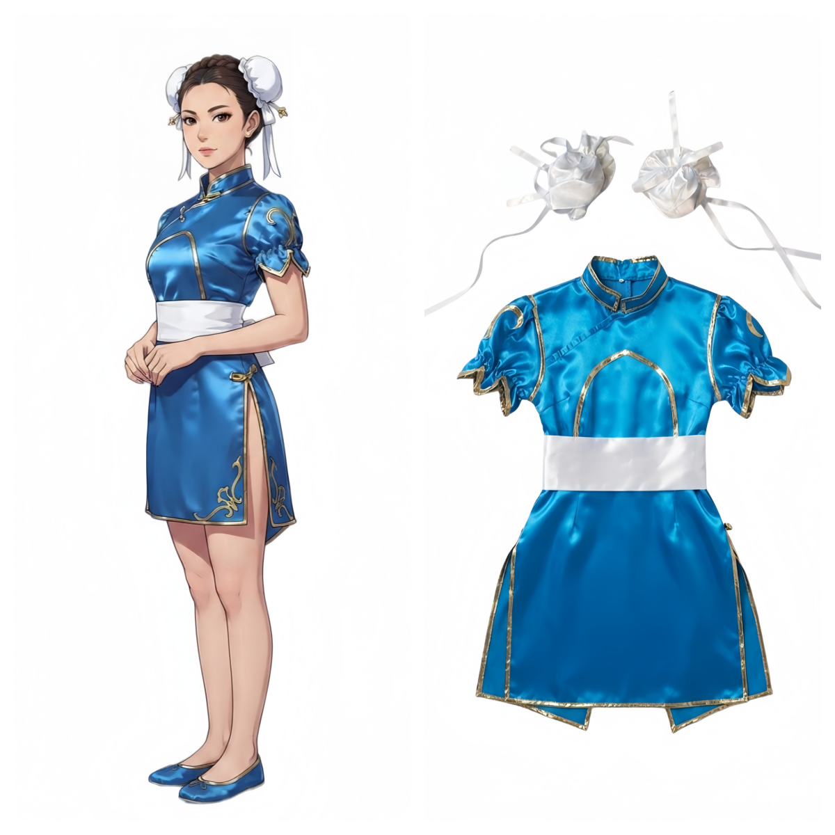 Chun Li Cosplay Costume Halloween Party Dress