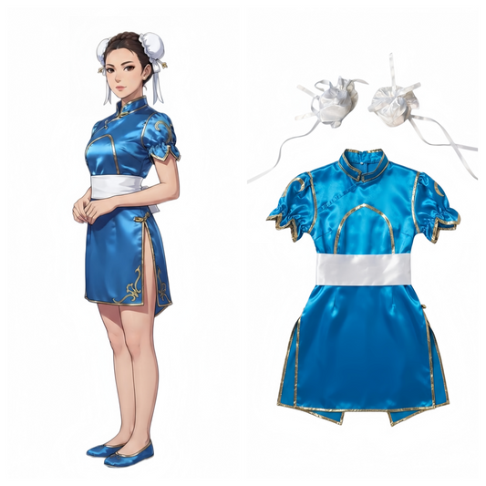 Chun Li Cosplay Costume Halloween Party Dress