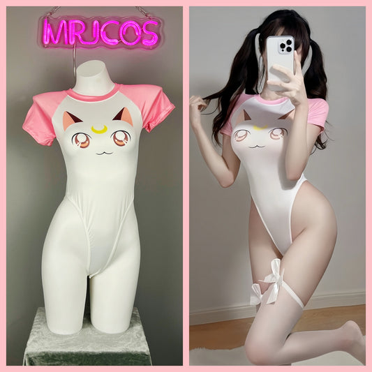 Anime Style Cosplay BodySuit Open Crotch Lingerie Costume