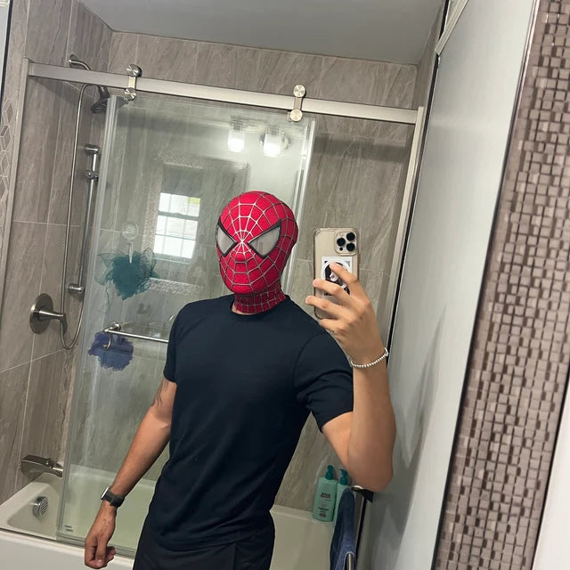 Hand-made Spiderman Tobey Inspired Cosplay Mask with 3D Printed Faceshell