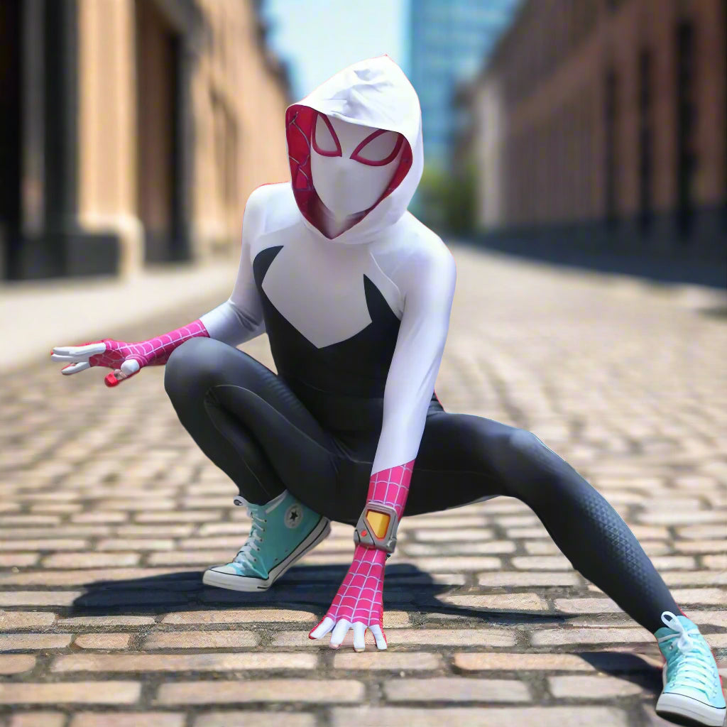 Spider Woman Suit Gwen Stacy Cosplay Halloween Costume Across the Spider Verse Zentai