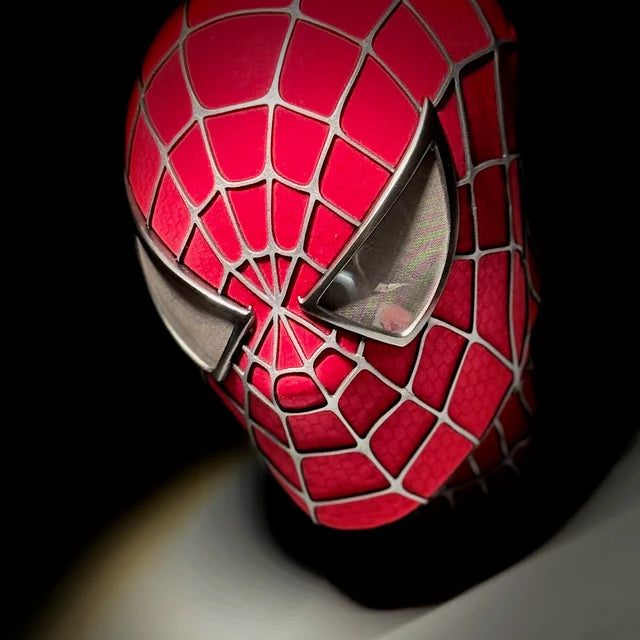 Hand-made Spiderman Tobey Inspired Cosplay Mask with 3D Printed Faceshell