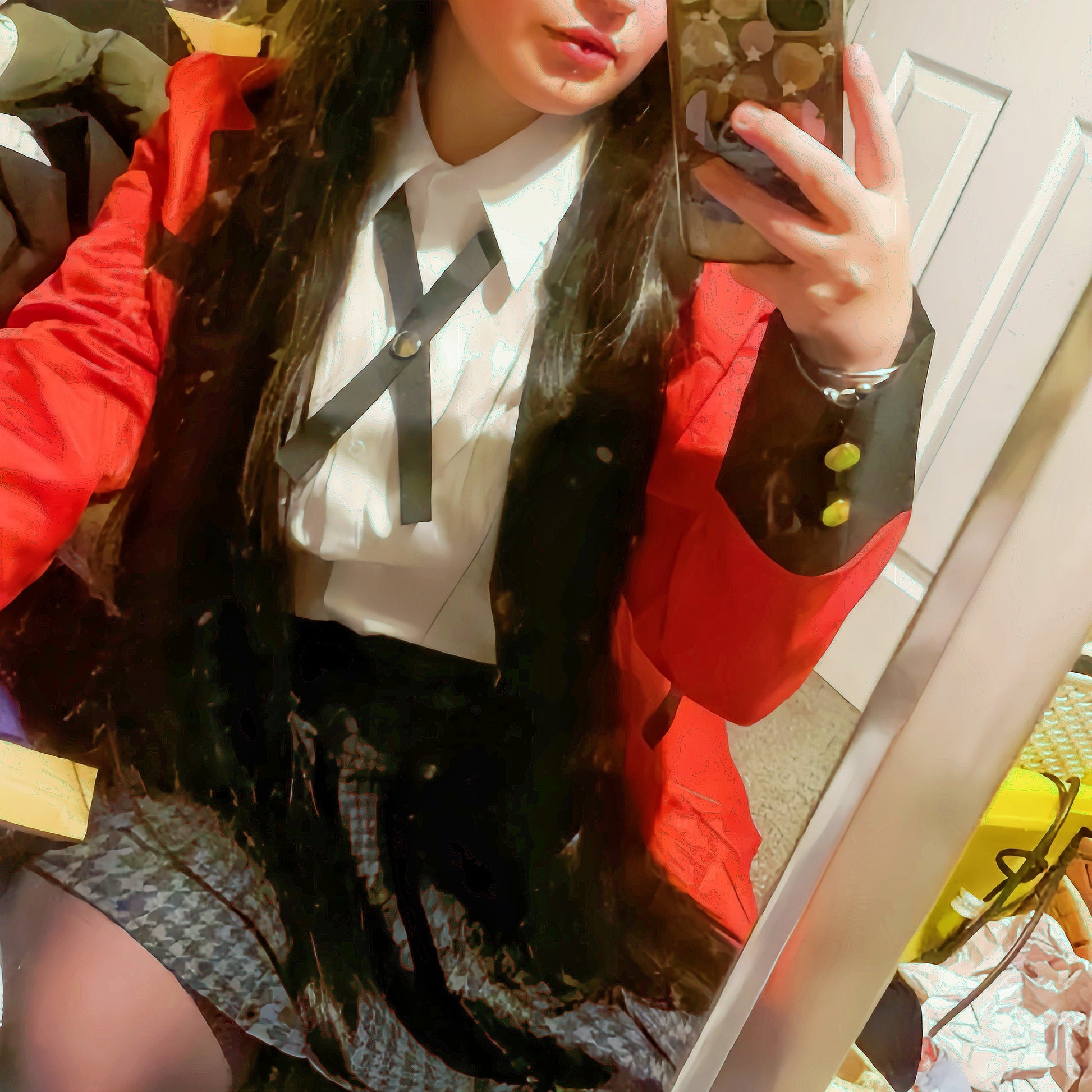 Anime kakegurui Yumeko Inspired Cosplay Halloween Costume Set + Wig - MRJCOS