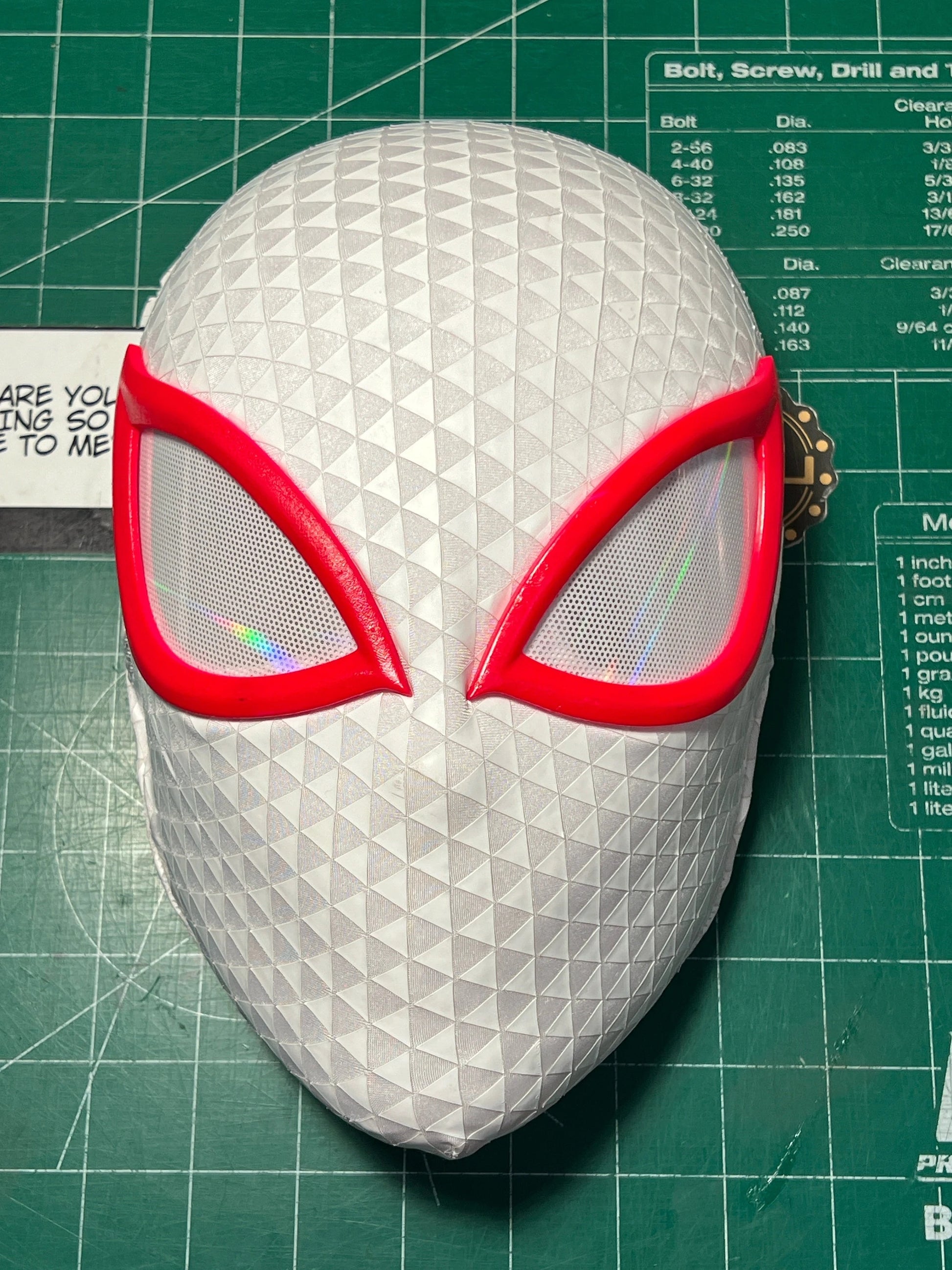 Super Hero Spider Woman Gwen Stacy Inspired Cosplay Mask with 3D Printed Faceshell - MRJCOS