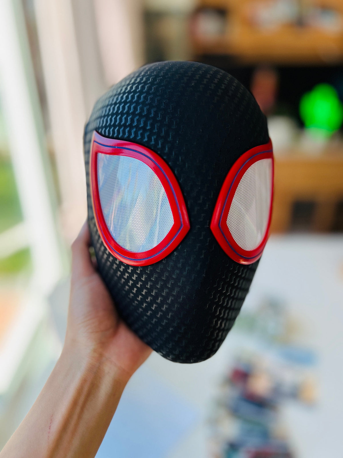 Spiderman Miles Cosplay Mask with Built-in Faceshell 