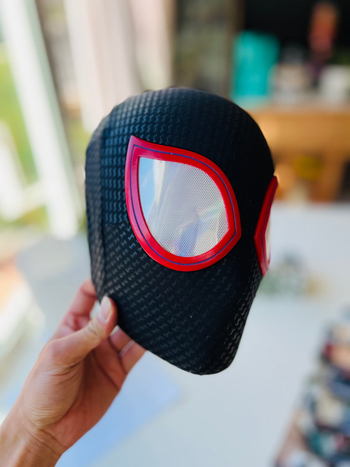 Spiderman Miles Cosplay Mask with Built-in Faceshell 