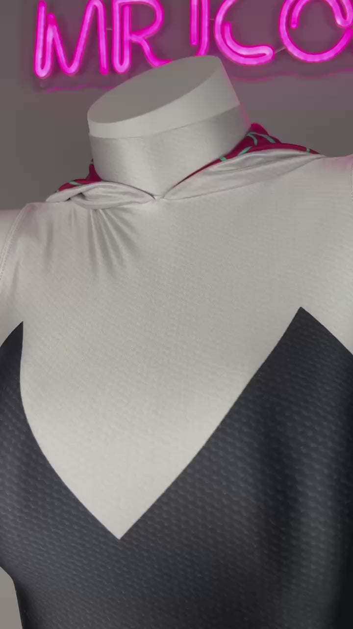 Woman Super Hero Spandex Open Crotch Cosplay Bodysuit Sexy Lingerie