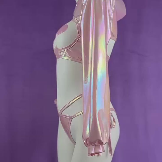 Anime Bunny Girl Style Neo Chrome Spandex Swimwear Sexy Bikini Cosplay Lingerie