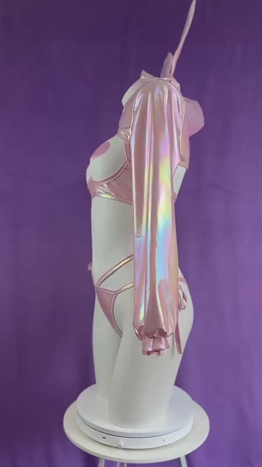 Anime Bunny Girl Style Neo Chrome Spandex Swimwear Sexy Bikini Cosplay Lingerie