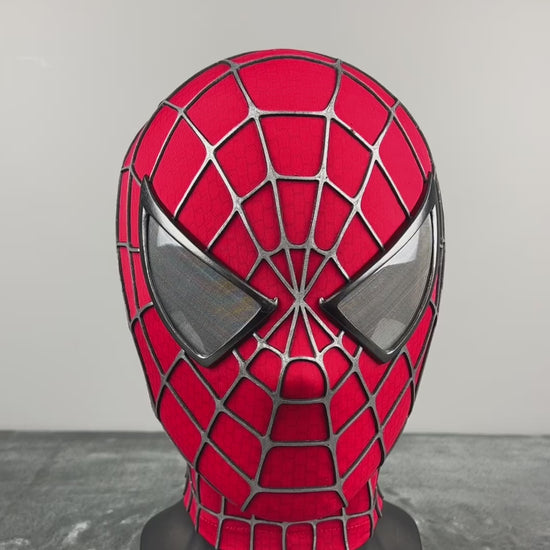 Hand-made Spiderman Tobey Inspired Cosplay Mask with 3D Printed Faceshell