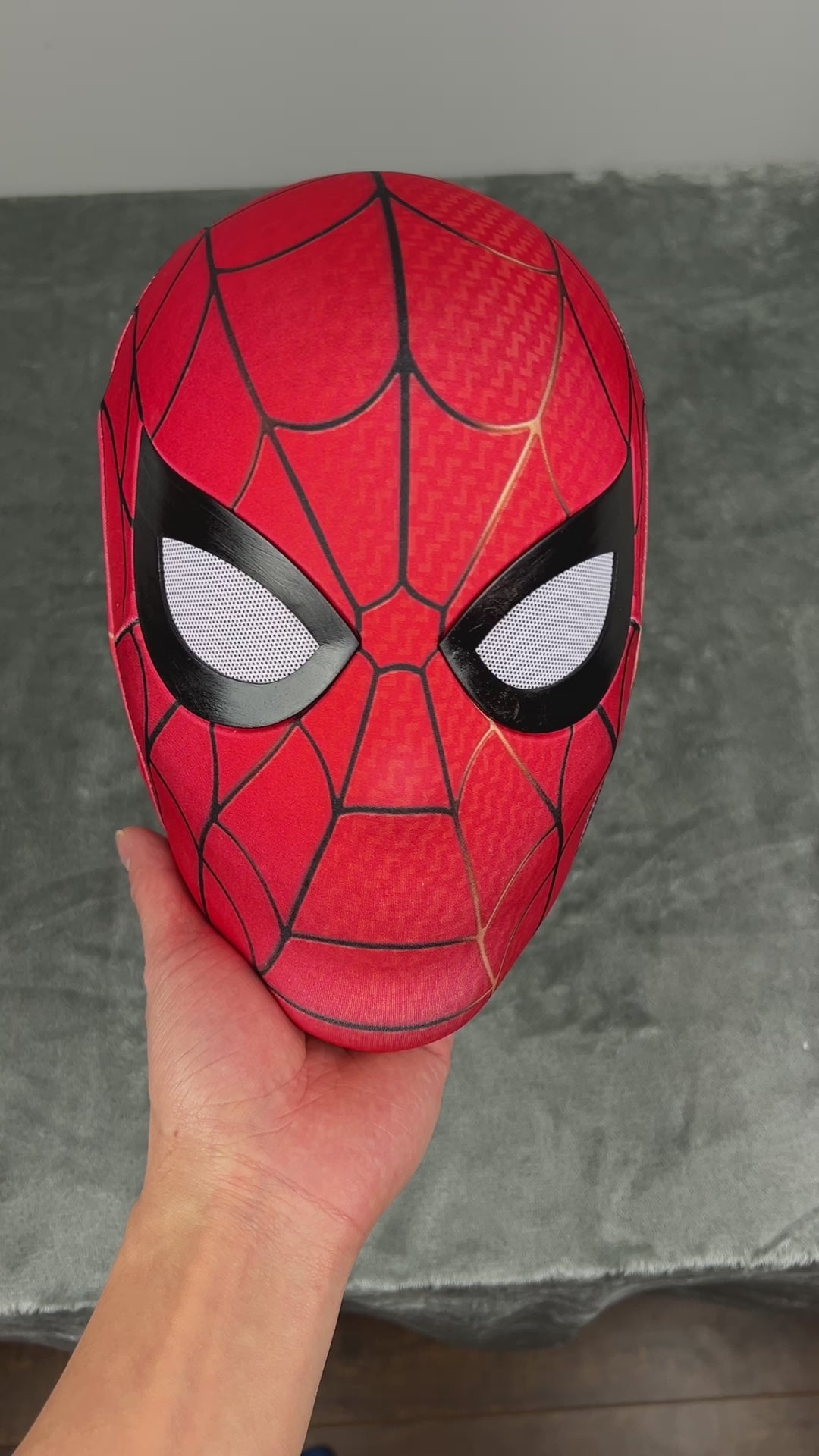 Handmade Iron Spiderman Cosplay Mask with Built-in Faceshell