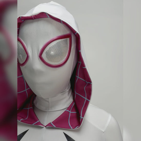 Super Hero Spider Gwen Cosplay Full Bodysuit Halloween Costume Zentai