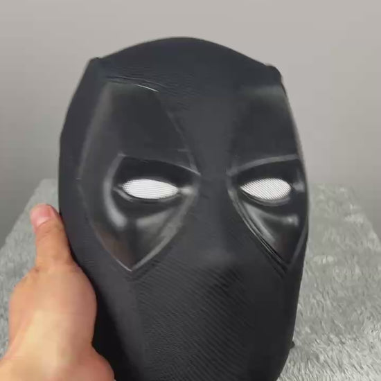 Handmade Black Deadpool Cosplay Mask with Built-in Faceshell 