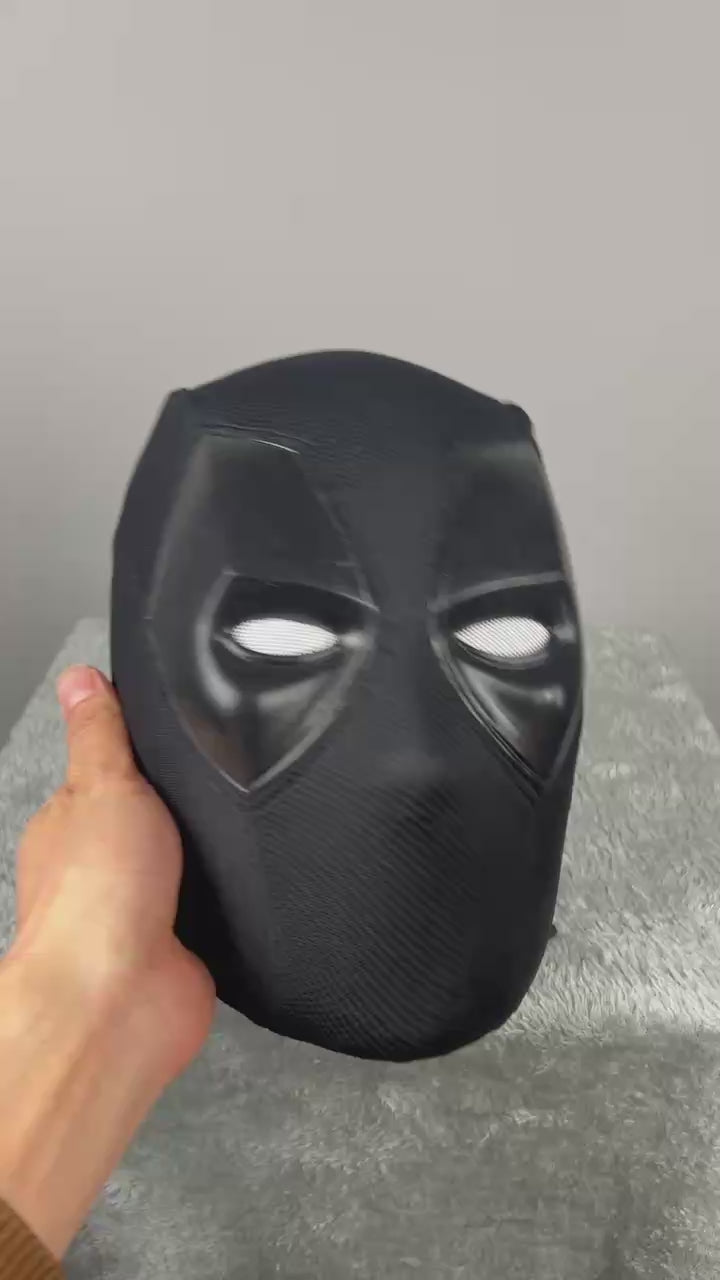 Handmade Black Deadpool Cosplay Mask with Built-in Faceshell 