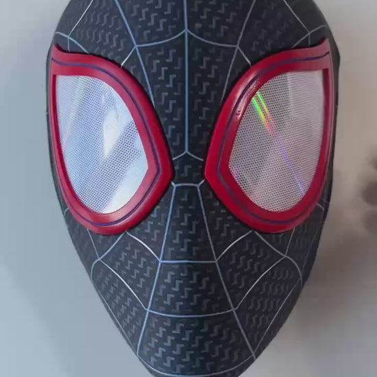 Hand-made Spiderman Miles Morales Cosplay Halloween Mask with Faceshell