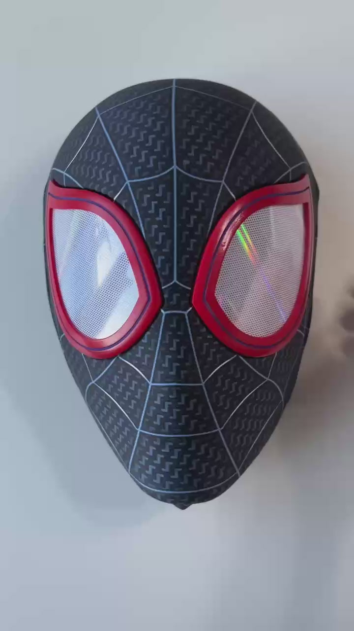 Hand-made Spiderman Miles Morales Cosplay Halloween Mask with Faceshell