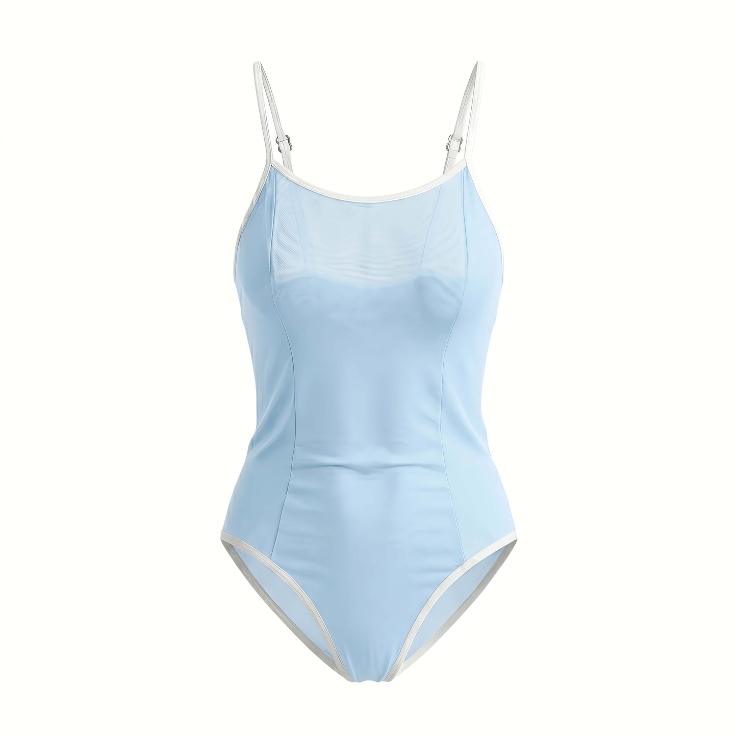 Ethereal One-Piece Swimsuit – Sheer Spandex Monokini with Adjustable Straps