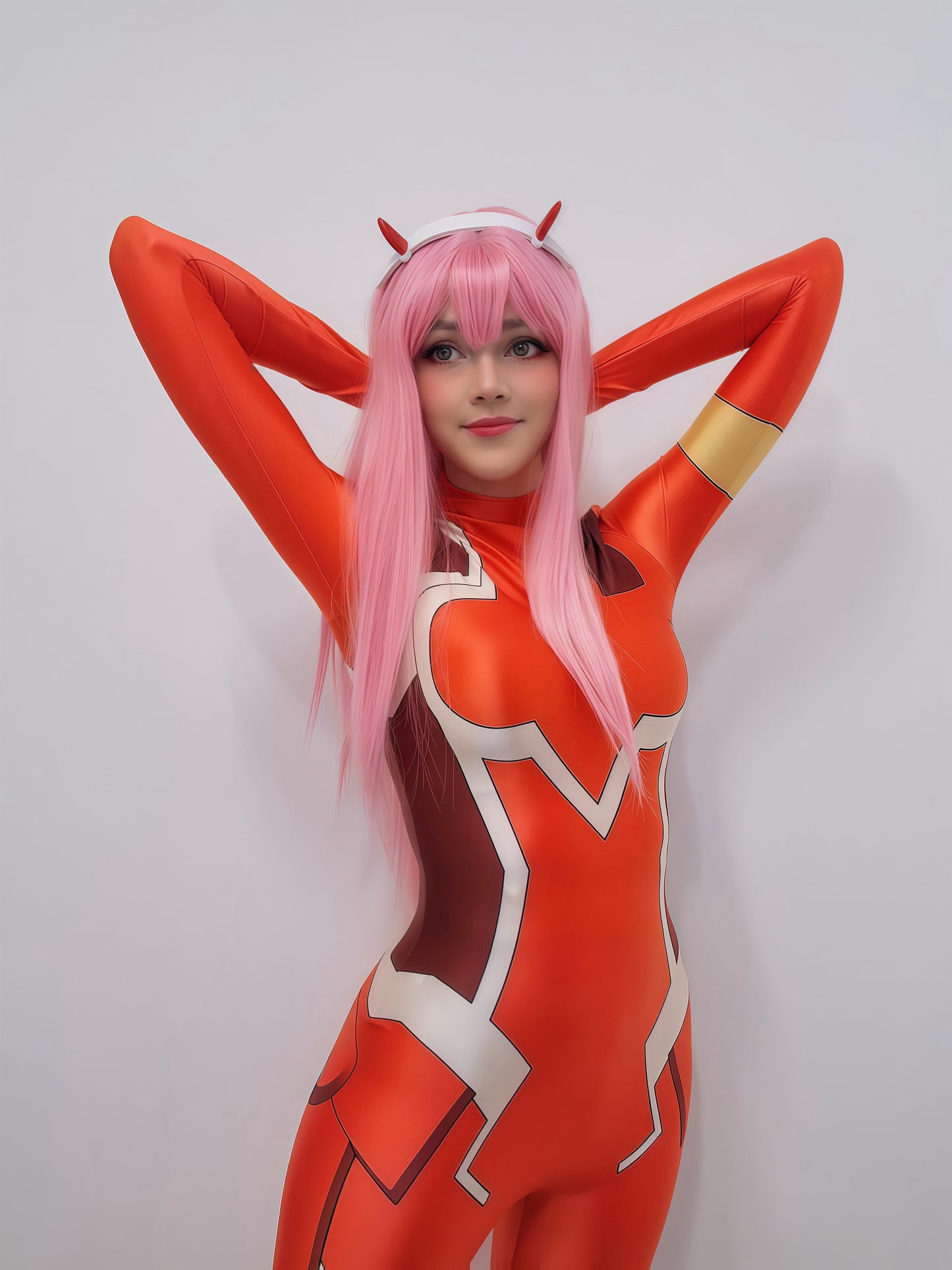 Anime Zero Two 02 Spandex Full Bodysuit Cosplay Costume Zentai